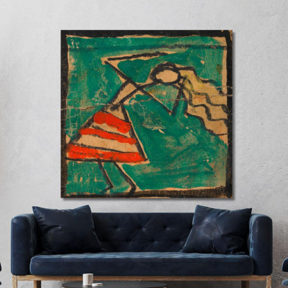 Ballerina Con Gonna Rosso-Bianca Egon Schiele esh200 quadro stampato su tela