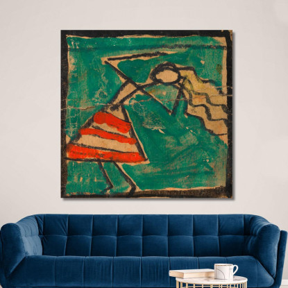 Ballerina Con Gonna Rosso-Bianca Egon Schiele esh200 quadro stampato su tela