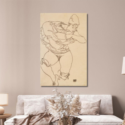 Donna Che Si Spoglia Egon Schiele esh206 quadro stampato su tela