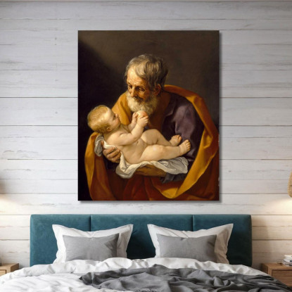 San Giuseppe E Il Bambino Gesù Guido Reni grn30 quadro stampato su tela