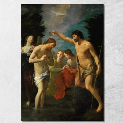 Il Battesimo Di Cristo Guido Reni grn39 quadro stampato su tela