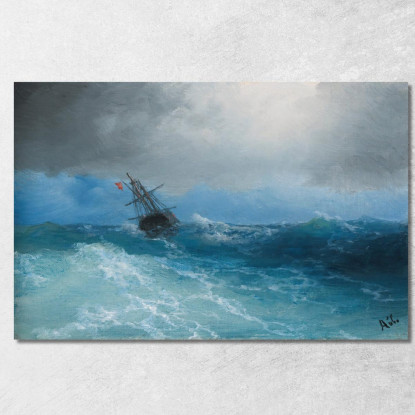 Tempesta In Arrivo Ivan Konstantinovich Aivazovsky ika9 quadro stampato su tela