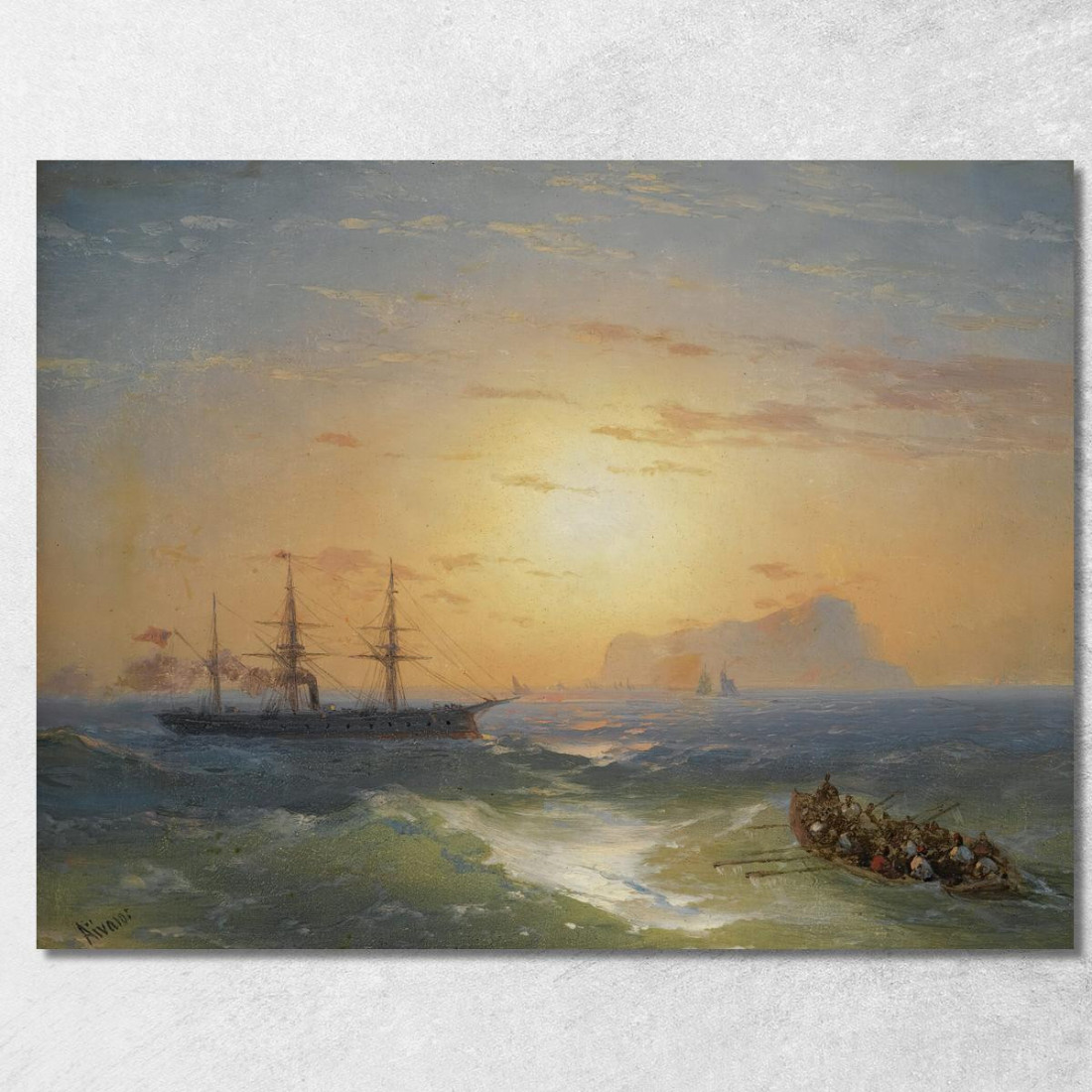 Navi Al Largo Di Ischia Ivan Konstantinovich Aivazovsky ika32 quadro stampato su tela Navi Al Largo Di Ischia Ivan Konstantinovich Aivazovsky ika32 quadro stampato su tela
