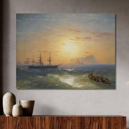 Navi Al Largo Di Ischia Ivan Konstantinovich Aivazovsky ika32 quadro stampato su tela