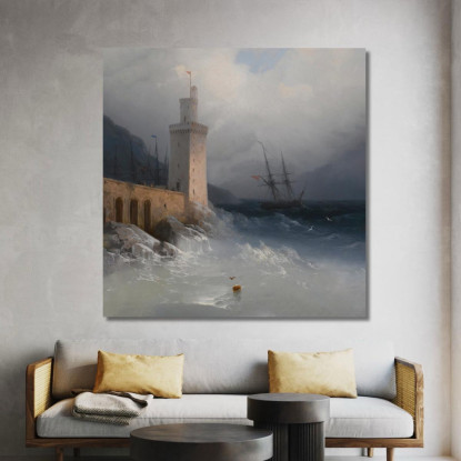 Veduta Della Costiera Amalfitana Ivan Konstantinovich Aivazovsky ika53 quadro stampato su tela