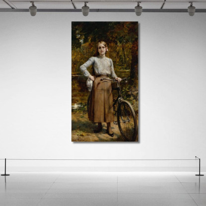 Bicicletta A Le Vésinet Léon François Comerre lfc5 quadro stampato su tela