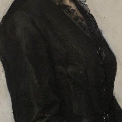 Ritratto Di Jacqueline Comerre-Paton In Abito Nero Léon François Comerre lfc22 quadro stampato su tela