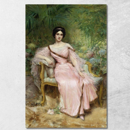 Ritratto Di Suzanne Hudelo Nata Armand Seduta In Una Serra Léon François Comerre lfc25 quadro stampato su tela
