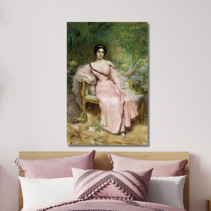 Ritratto Di Suzanne Hudelo Nata Armand Seduta In Una Serra Léon François Comerre lfc25 quadro stampato su tela