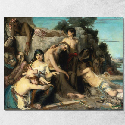 La Cattività Degli Ebrei A Babilonia Léon François Comerre lfc28 quadro stampato su tela