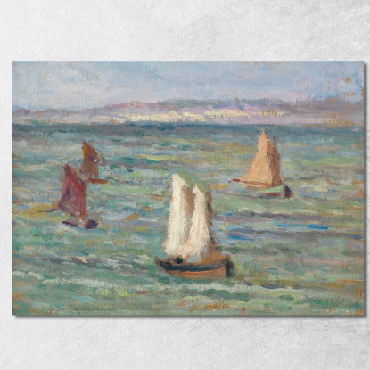 Barche Nei Dintorni Di Honfleur Maximilien Luce mlc5 quadro stampato su tela