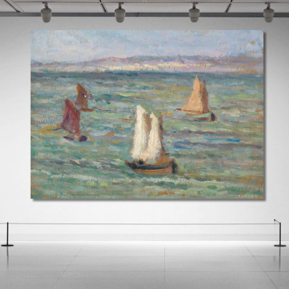 Barche Nei Dintorni Di Honfleur Maximilien Luce mlc5 quadro stampato su tela