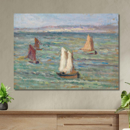 Barche Nei Dintorni Di Honfleur Maximilien Luce mlc5 quadro stampato su tela