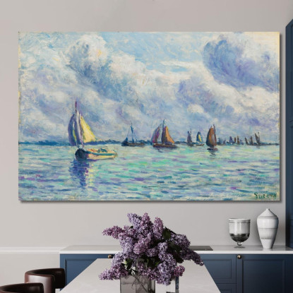 Barche Sulla Mosa A Rotterdam Maximilien Luce mlc7 quadro stampato su tela