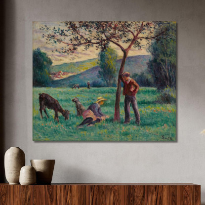 Bessy-Cur-Cure Paesaggio Con Melo Maximilien Luce mlc9 quadro stampato su tela