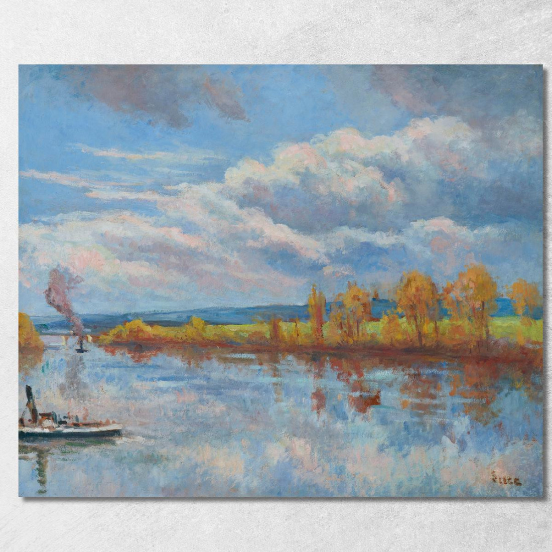 Rive Della Senna A Guernes Maximilien Luce mlc11 quadro stampato su tela Rive Della Senna A Guernes Maximilien Luce mlc11 quadro stampato su tela