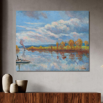 Rive Della Senna A Guernes Maximilien Luce mlc11 quadro stampato su tela