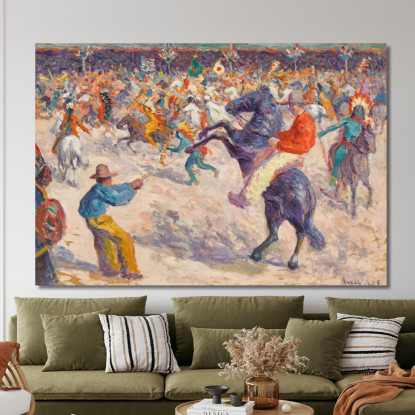 Buffalo Bill Il Lazo Maximilien Luce mlc13 quadro stampato su tela