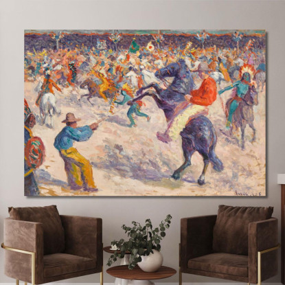 Buffalo Bill Il Lazo Maximilien Luce mlc13 quadro stampato su tela