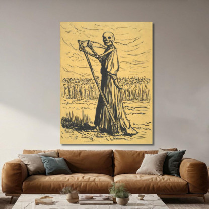La Morte Come Mietitore Maximilien Luce mlc16 quadro stampato su tela
