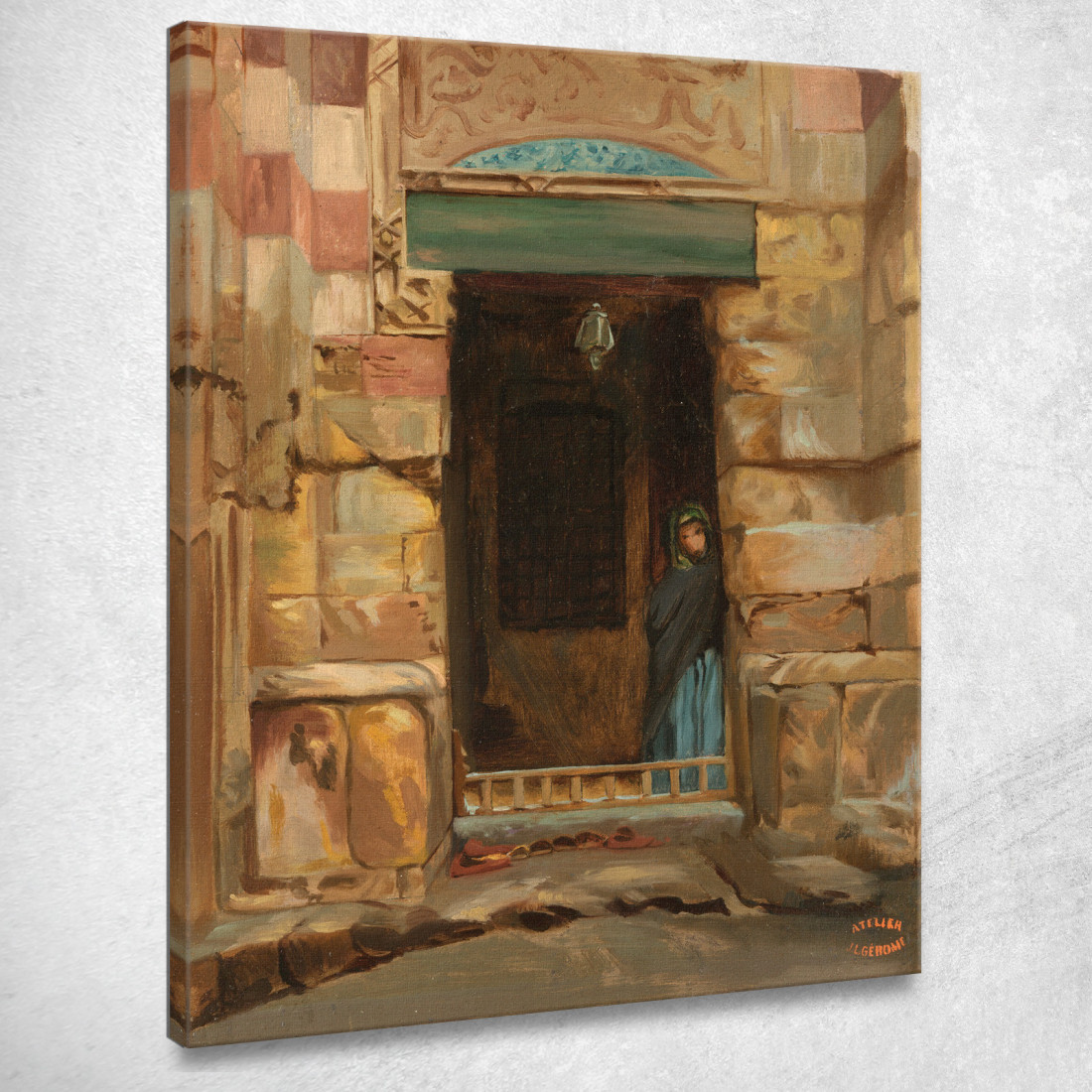 Donna Araba In Una Porta Jean-Léon Gérôme jlg14 quadro stampato su tela Donna Araba In Una Porta Jean-Léon Gérôme jlg14 quadro stampato su tela
