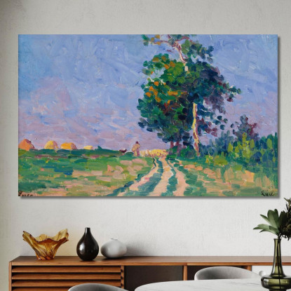 Pastore E Il Suo Gregge Sul Sentiero Nei Dintorni Di Moulineaux Maximilien Luce mlc22 quadro stampato su tela