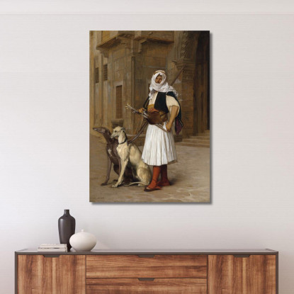 Arnaut E Due Whippet Jean-Léon Gérôme jlg15 quadro stampato su tela