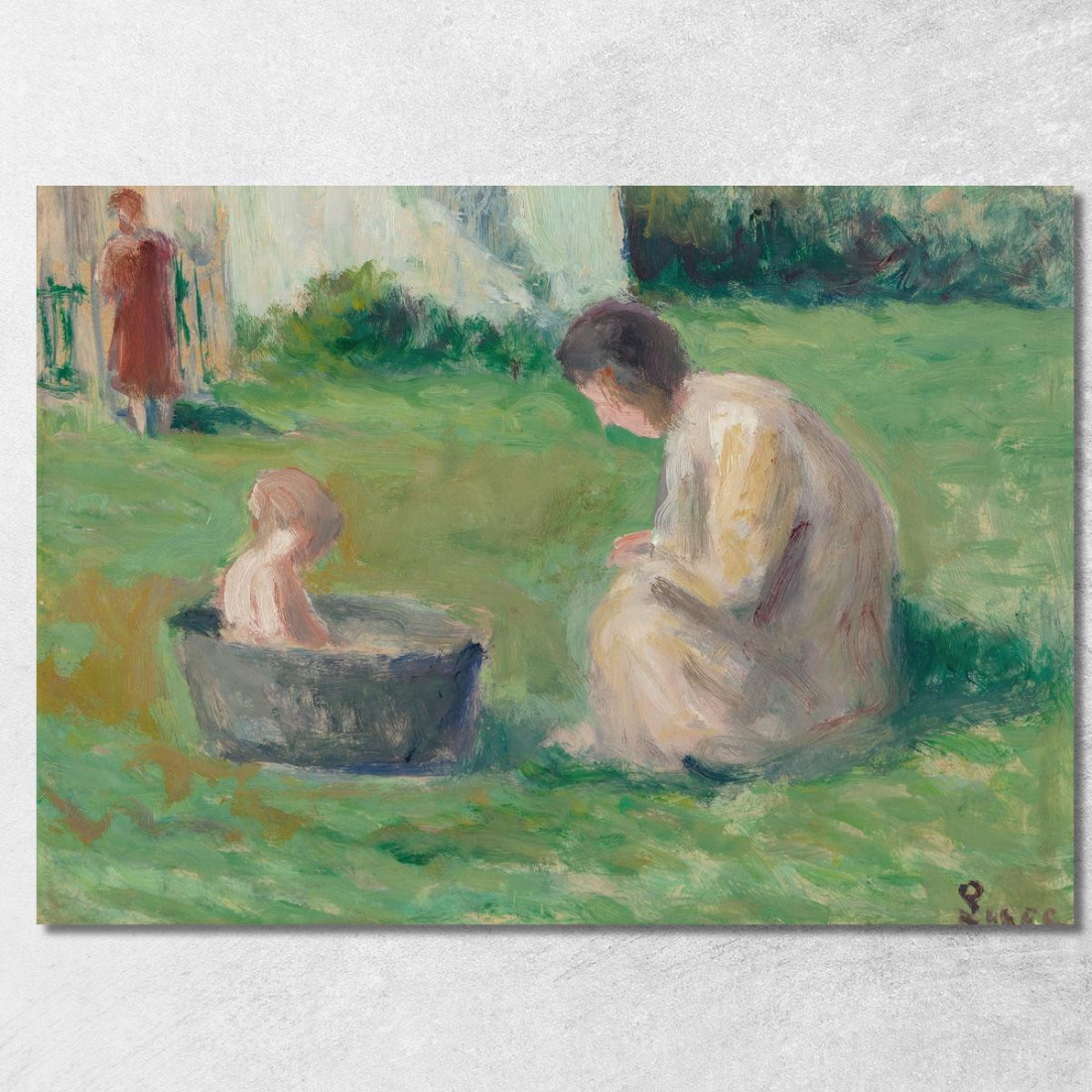 Il Bagnetto Del Bambino Maximilien Luce mlc38 quadro stampato su tela Il Bagnetto Del Bambino Maximilien Luce mlc38 quadro stampato su tela