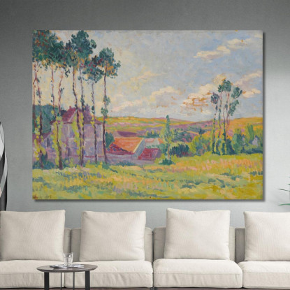 Moulineaux La Tintoria Maximilien Luce mlc70 quadro stampato su tela