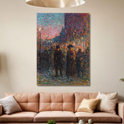 Parigi I Boulevard Di Notte Maximilien Luce mlc79 quadro stampato su tela