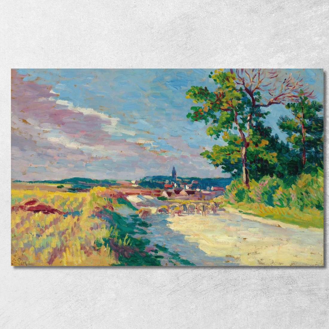 Paesaggio A Méréville Maximilien Luce mlc84 quadro stampato su tela Paesaggio A Méréville Maximilien Luce mlc84 quadro stampato su tela