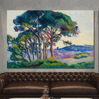 Pini Ai Cannebiers Maximilien Luce mlc88 quadro stampato su tela