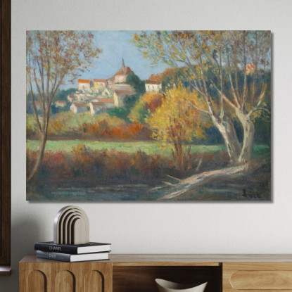 Rolleboise Il Villaggio Maximilien Luce mlc100 quadro stampato su tela