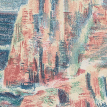 Il Mare A Camaret Le Rocce Rosse Maximilien Luce mlc111 quadro stampato su tela