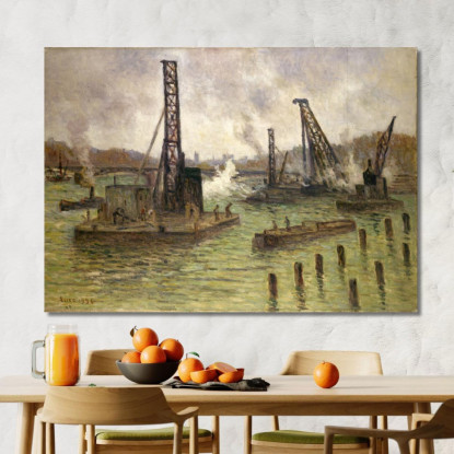 Lavori Sulla Senna Al Ponte Dei Saints-Pères Maximilien Luce mlc112 quadro stampato su tela