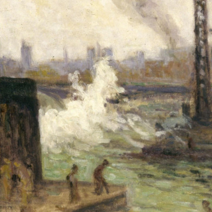 Lavori Sulla Senna Al Ponte Dei Saints-Pères Maximilien Luce mlc112 quadro stampato su tela