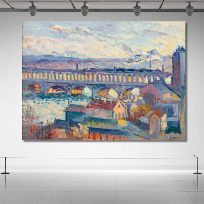 Vista Sul Viadotto D’Auteuil Maximilien Luce mlc116 quadro stampato su tela