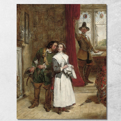 La Figlia Del Puritano William Powell Frith wpf22 quadro stampato su tela