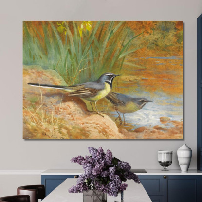 5 Ballerine Grigie Archibald Thorburn ath1 quadro stampato su tela