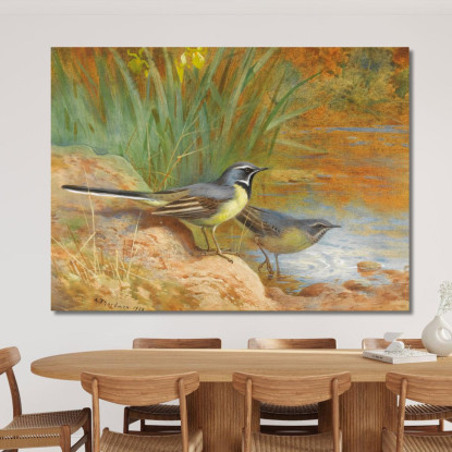 5 Ballerine Grigie Archibald Thorburn ath1 quadro stampato su tela