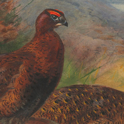 Una Coppia Di Pernici Rosse In Un Paesaggio Archibald Thorburn ath11 quadro stampato su tela