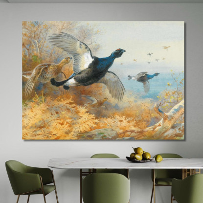 Fagiano Di Monte In Primo Piano Archibald Thorburn ath24 quadro stampato su tela