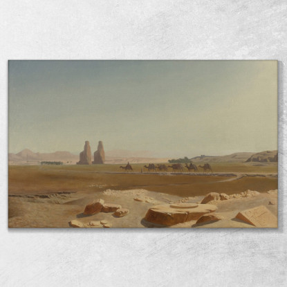 La Carovana Supera I Colossi Di Memnone Tebe 2 Jean-Léon Gérôme jlg33 quadro stampato su tela