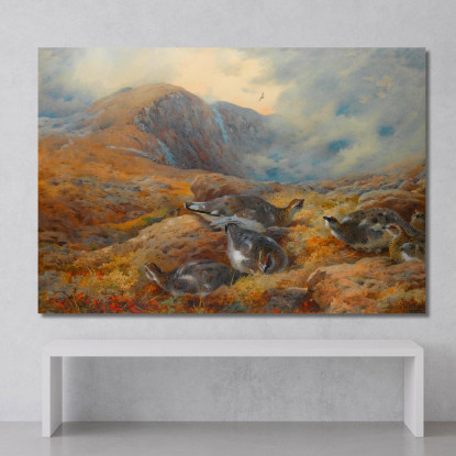 Pericolo Dall'Alto: Pernici Bianche Archibald Thorburn ath40 quadro stampato su tela