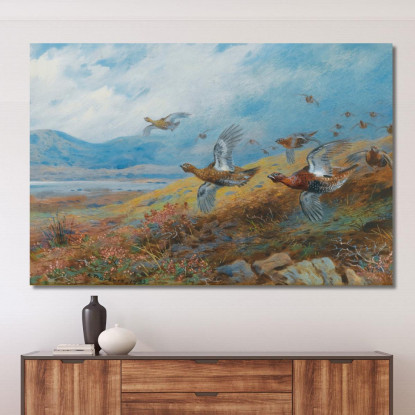 Caccia Alla Pernice Archibald Thorburn ath42 quadro stampato su tela