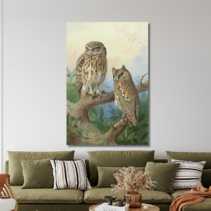 Civetta Nana E Assiolo Archibald Thorburn ath61 quadro stampato su tela