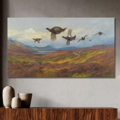 Deviazione Dai Fucili - Pernice Rossa Archibald Thorburn ath98 quadro stampato su tela