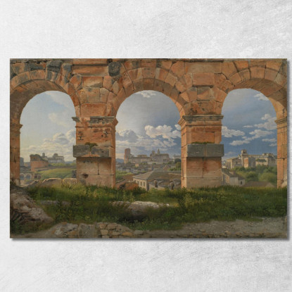 Una Vista Attraverso Tre Archi Del Terzo Piano Del Colosseo Christoffer Wilhelm Eckersberg cwe9 quadro stampato su tela