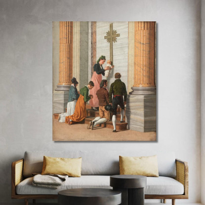 Devozione Presso La Porta Santa Della Basilica Di San Pietro Christoffer Wilhelm Eckersberg cwe21 quadro stampato su tela