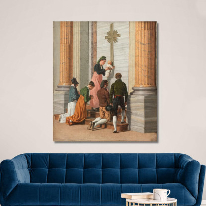 Devozione Presso La Porta Santa Della Basilica Di San Pietro Christoffer Wilhelm Eckersberg cwe21 quadro stampato su tela